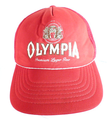 Vintage Olympia Red Color Beer Hat Tumwater, WA One Size Fits All