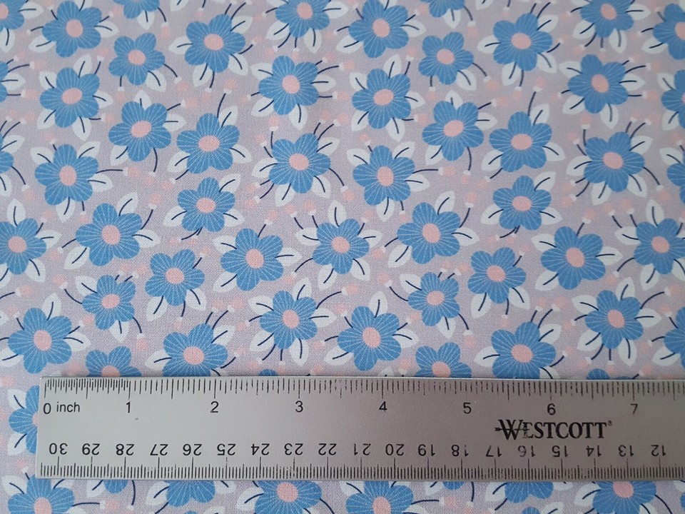 P&B Textiles The Meadow Lane BTY The Tiny Garden Floral Pink Blue Gray ...