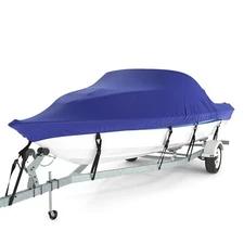 Heavy Duty 600D Waterproof Boat Cover 17 - 19ft Trailerable V-Hull Runabout Boat
