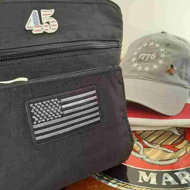 Black & Grey USA Flag Patches (2-Pack) American Embroidered Iron On Appliques - Image 2 of 4