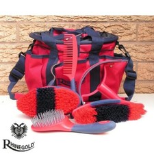 Rhinegold Soft Touch Complete Grooming Kit With Bag   RED  Incl 6 grooming tools