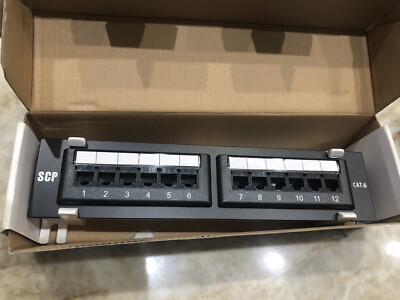 Structured Cable Products 312-6 CAT6 12-port Patch Panel - NEW C-10
