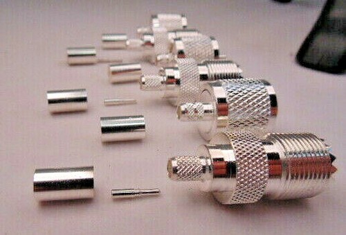 PL-259 / SO-239 Combo, Male & Female, Silver Crimp, 3 x M, 3x F, Quality Counts - Picture 3 of 3