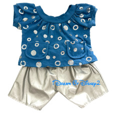 Build-A-Bear LTD 2 BLUE SEQUIN TOP, POCKETS, SILVER PANTS Teddy Clothes Outfit