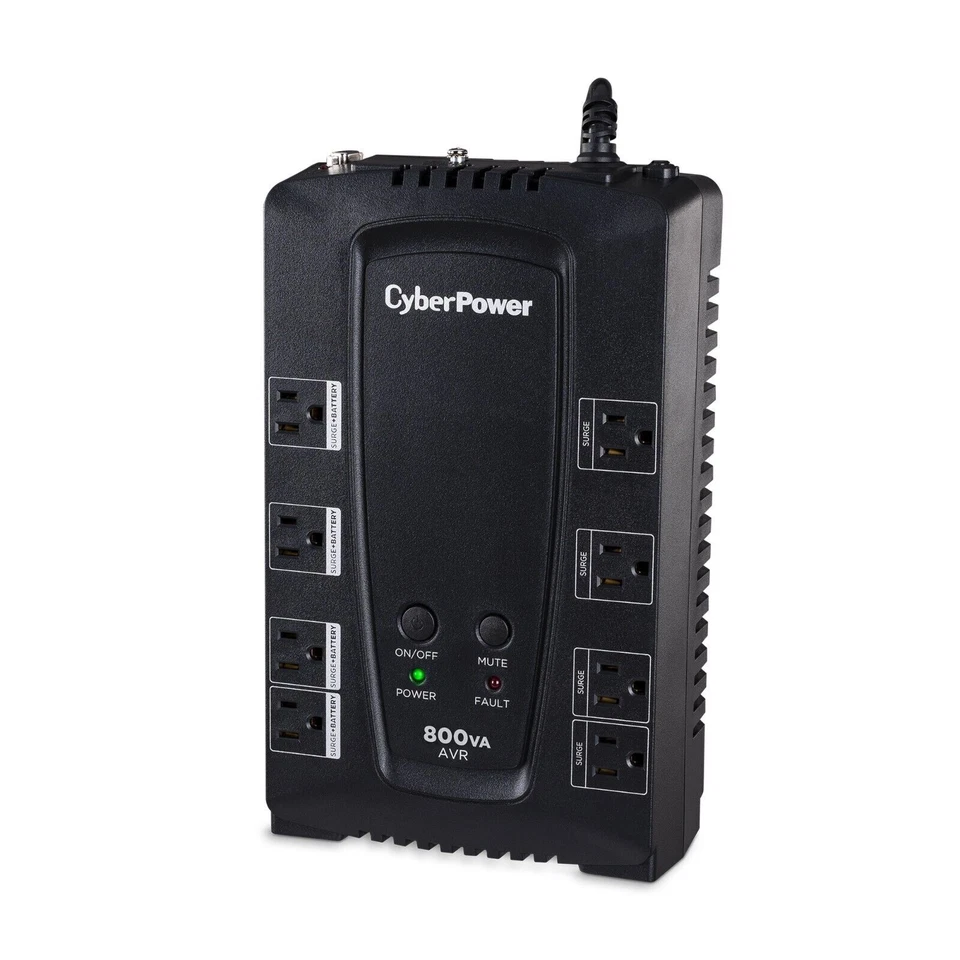 CyberPower CP800AVR 4+4 Outlets Sinwave UPS System 80VA 450W 1030J w 6FT Cord - Image 3 of 4