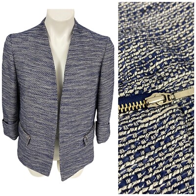 Alfani Blazer Womens Size 6 Blue Jacket Office Casual Work Flip Cuff Coastal