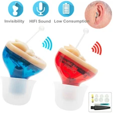 With 2 A10 Batteries Invisible Hearing Aids Small Sound Voice Hearing Amplifier