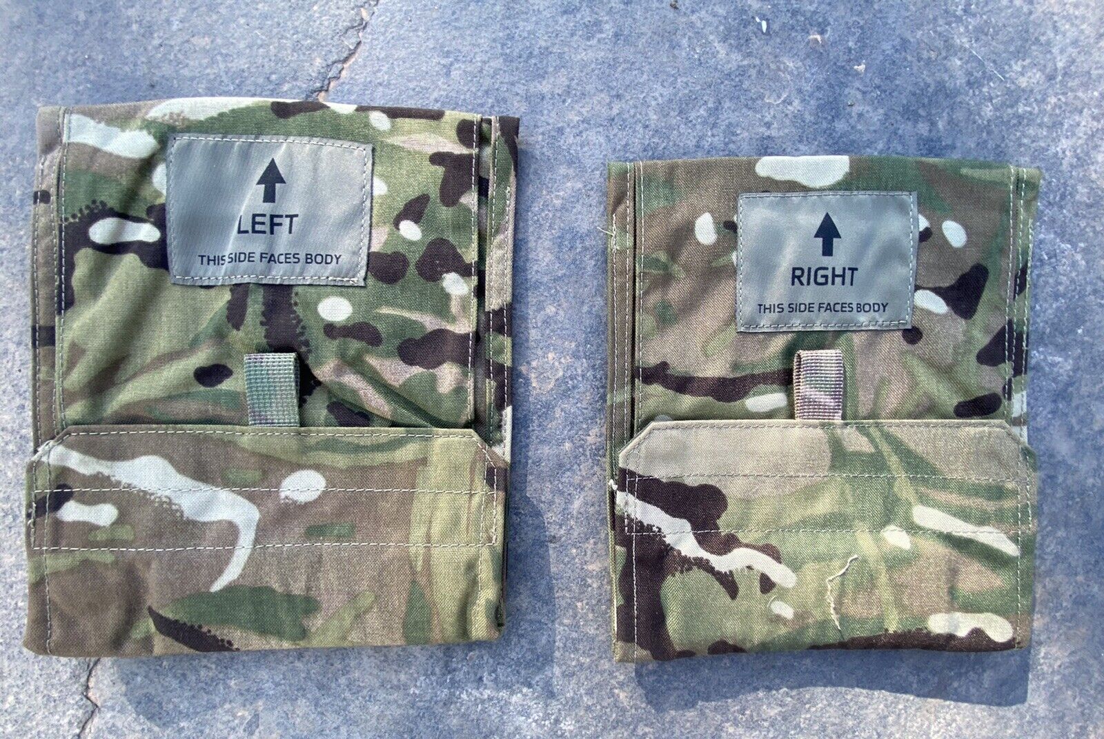 Unused British Army Issue MTP Virtus Ballistic Side Plate Pockets L&R Pair EMPTY