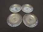 Set of 4 Vintage Anchor Hocking Clear Bubble Saucers