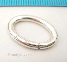 1x STERLING SILVER CHANGEABLE PENDANT CLASP BAIL SLIDE Donut Holder 18mm #2448