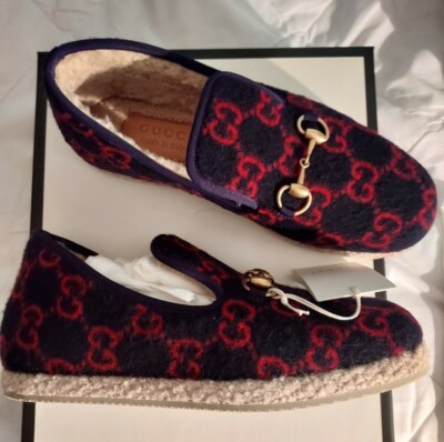 Gucci Red and Blue Loafers Gucci Red and Blue Geometric Loafers main image 4