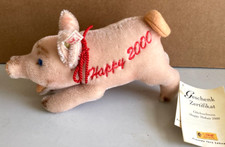 Vintage 2000 Steiff Piglet with ear button..Western Germany.. Mohair
