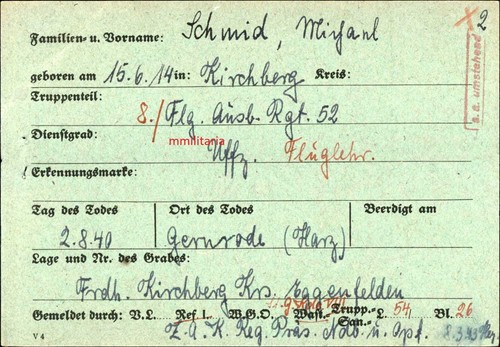 Sterbebild WWII Unteroffizier Kirchberg 8. Komp. Flieger-Ausb. Regt. 52 Gernrode - Bild 3 von 4