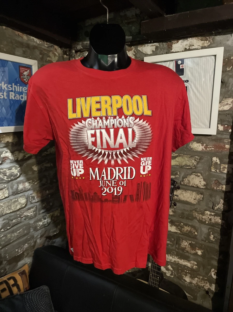 Liverpool FC 2019 Madrid European Champions League Final T shirt. Size L. Unisex