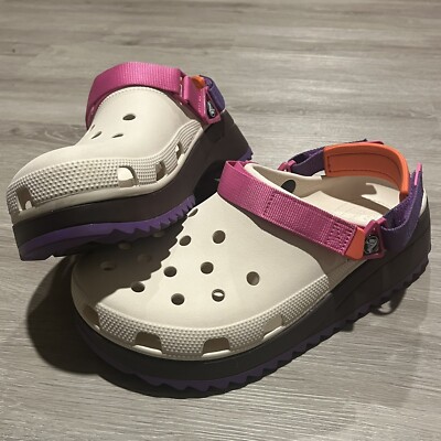 CROCS Classic Hiker Clog Stucco Purple Unisex Sandal Pink Belt - SZ 11 Crocs Mens 8 Womens 10 Stucco Multi Colorway Sawtooth  main image 4
