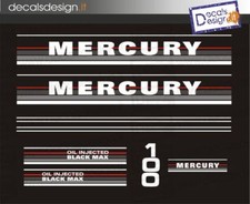 Adesivi motore marino fuoribordo mercury 100 cv black max barca stickers 