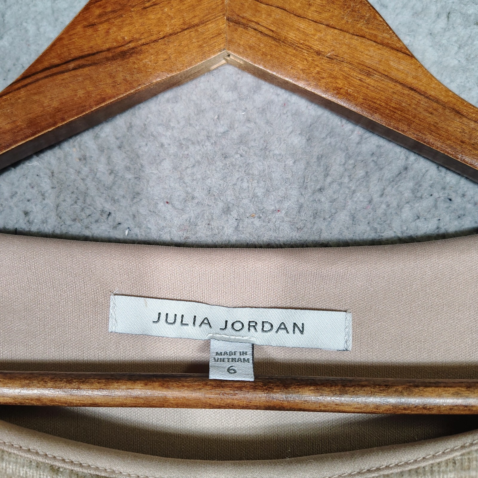 Julia Jordan Sweater Dress Women's 6 Oatmeal Lined Ribbed Puff Sleeve Preppy NWT thumbnail 4