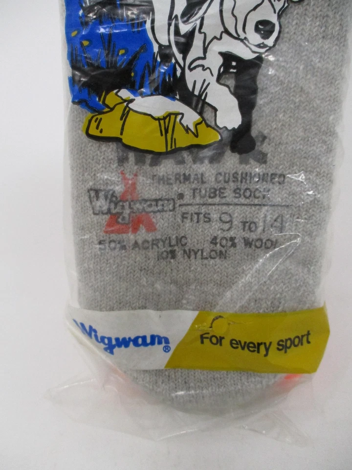 Calcetines Tubo Wigwam Hawk De Colección Para Hombre Talla 9-14 Gris Naranja Acolchado Acrílico Años 80 Foto 2 de 4