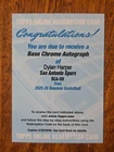 2025-26 BOWMAN CHROME DYLAN HARPER ROOKIE (REDEMPTION AUTOGRAPH CARD) #BCA-DH