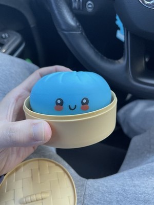 NEW Viral Tik Tok Charming Mystery Blue Squishy Bun Dumpling - Blue
