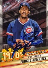 Ferguson Jenkins signed baseball card 2020 Topps #DB34 Decades Best 1970s Insert
