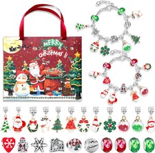 Christmas Advent Calendar Bracelet DIY Kit with Charms  Beads Gift Set