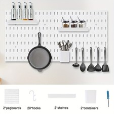 2pcs Peg Boards Accessories Pegboard Combination Kit Wall Organizer Shelf