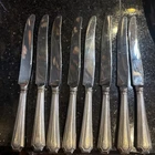 8 Gorham Fairfax 8” Table Knives, Stainless Blades, Sterling Handles