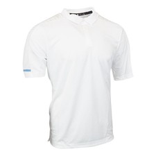 Adidas Men's Sideline Climalite Blank White/Light Blue Performance Polo Shirt