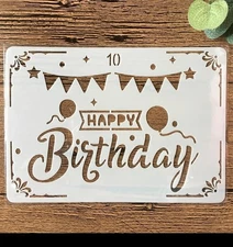 Reusable Plastic Stencil for Birthday Flags DIY Crafts Template - StencilAir