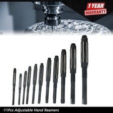 11Pcs/Set Adjustable Hand Reamers A-K, H4-H14, 15/32 to 1-1/2, HSS