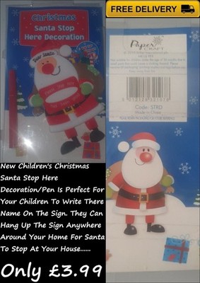 Neu Papier Basteln Weihnachten Santa Stop Here Dekoration & Stift Schreiben Sie Ihren eigenen Namen