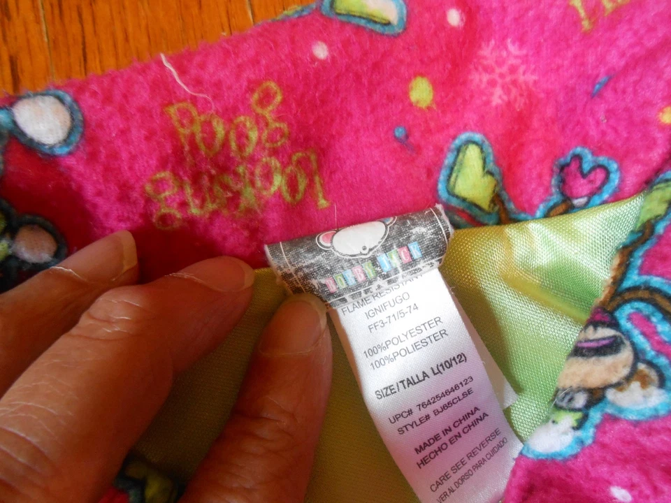 Original BOBBY JACK Girls 2 Pc Flannel Pajama Set Purple Size Large 10/12 - Image 4 of 4