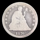1876-CC Liberty Seated Silver Quarter