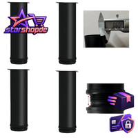 MöBelfüßE Verstellbar Rostfreier Edelstahl 0-15Mm HöHenverstellbar Schwarz 6Cm
