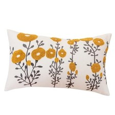 Boho Floral Tufted Decorative Throw Pillow 20" x 12" Pack of 1 Flower C