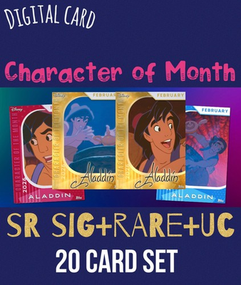 #ad #ad ALADDIN COTM CHARACTER OF MONTH SIGNATURE R UC 20 CARD SET TOPPS DISNEY COLLECT $14.99