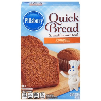 Pillsbury Pumpkin Quick Bread and Muffin Mix, 14 oz (1 Box)