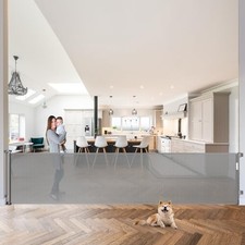 WOMHOM 120 INCH EXTRA WIDE BABY GATE EXTRA LONG DOG GATE FOR THE HOUSE - GRAY