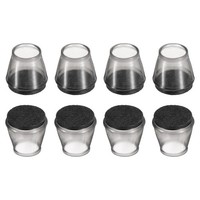 "8Stk Stuhl Bein Boden BeschüTzer 18.5Mm(0.73\") Stuhl Bein Abdeckung (Schwarz)"