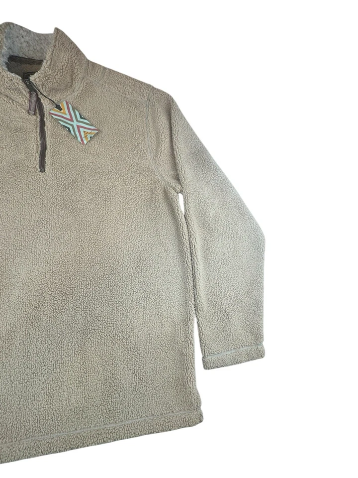 NWT - True Grit Men's Hearth & Soul Suede Sherpa 1/4 Zip Pullover Resin Soft - Image 3 of 4