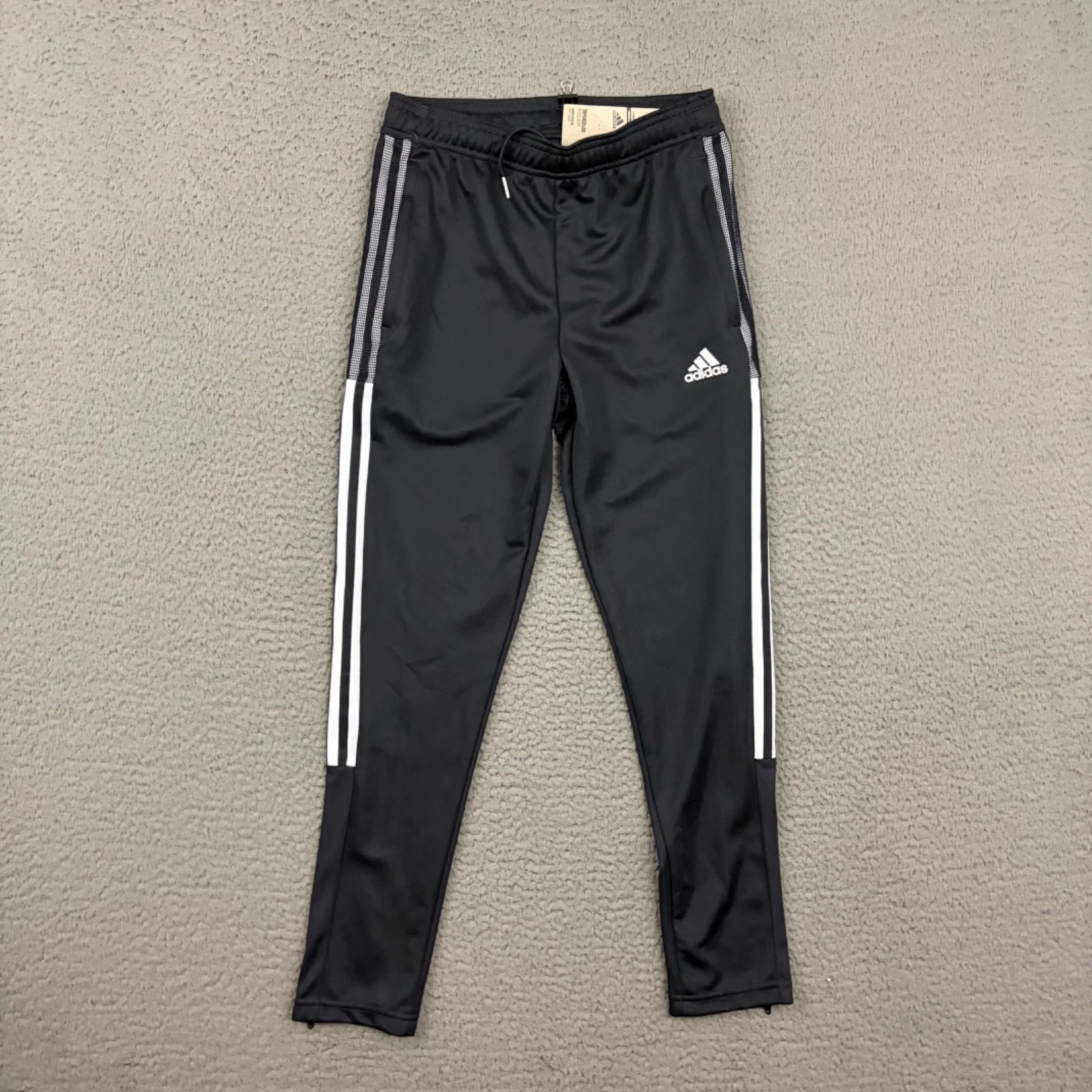 Adidas Track Pants Boys Size 11-12 Years Old Black Striped Activewear Soccer