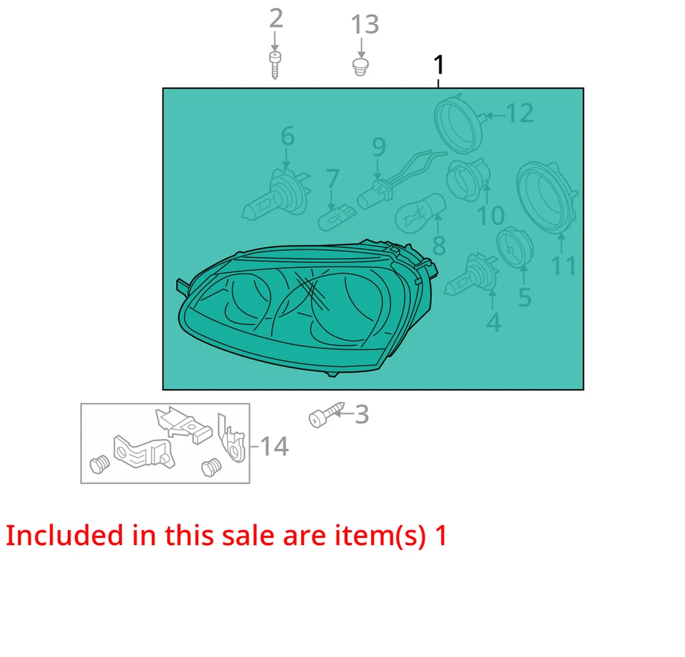 Faro delantero izquierdo Volkswagen Jetta 2005-2010 conductor OEM DI44F Foto 2 de 3