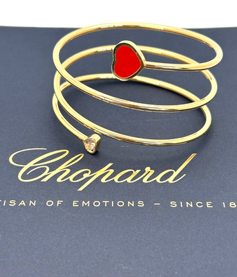 CHOPARD Happy Hearts 18K Rose Gold Diamond Bangle Bracelet