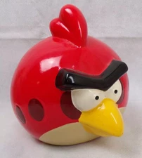 Angry Birds Red Piggy Bank Ceramic Large with Stopper 2009-2012 Rovio -Cartoon