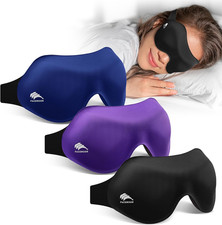 3 Pack Sleep Masks for Women  Men: True Blackout Eye Mask for Sleeping, 3D Cont