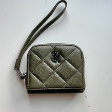 Steve Madden Olive Green Quilted Wallet, wristlet