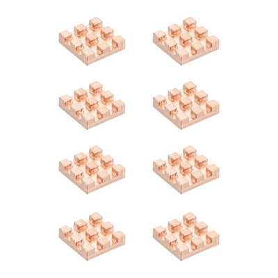 8 Pcs Copper Heatsink 8x8x2mm, Heat Sink Cooler Radiator for Raspberry Pi