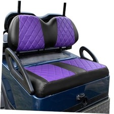 Golf Cart Diamond Seat Covers Kit, Fit for Club Car Precedent Purple and Black