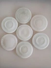Lot of 7 Antique c1890-1910s Solid Milk Glass Mason Jar Lids Nice Vtg Condition